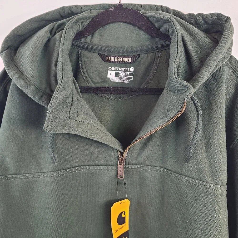 Carhartt Rain Defender Loose Fit Heavyweight Quarter-Zip Sweatshirt Green Sz XL